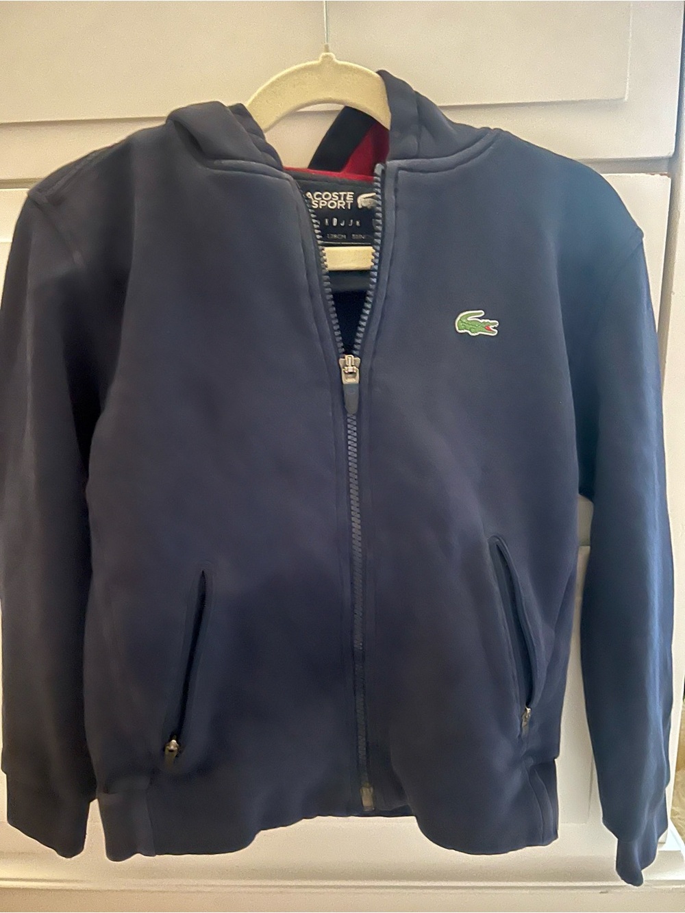 Lacoste Kids Navy Hooded Zip Sweatshirt Novak Djokovic Collab